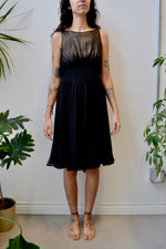 Drapey Black Chiffon Dress