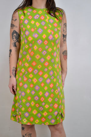 60s Patterned Wiggle Dress