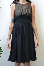 Drapey Black Chiffon Dress