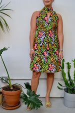 Neon Floral Contrast Dress