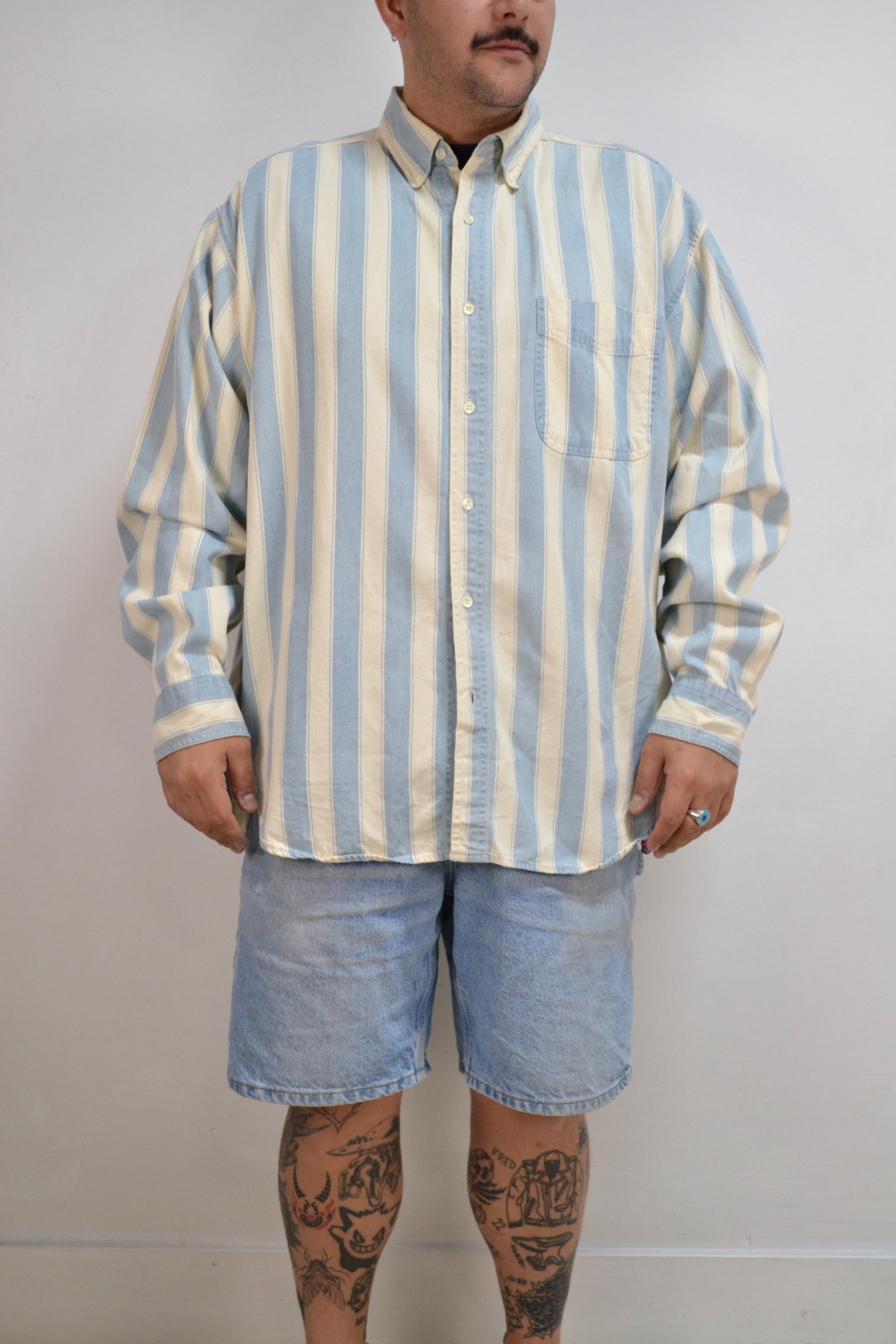 Jazzman Striped Cotton Button Up