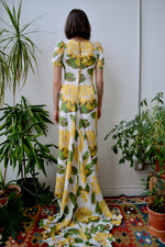 1940s Cold Rayon Hawaiian Holoku Dress