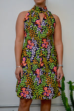 Neon Floral Contrast Dress