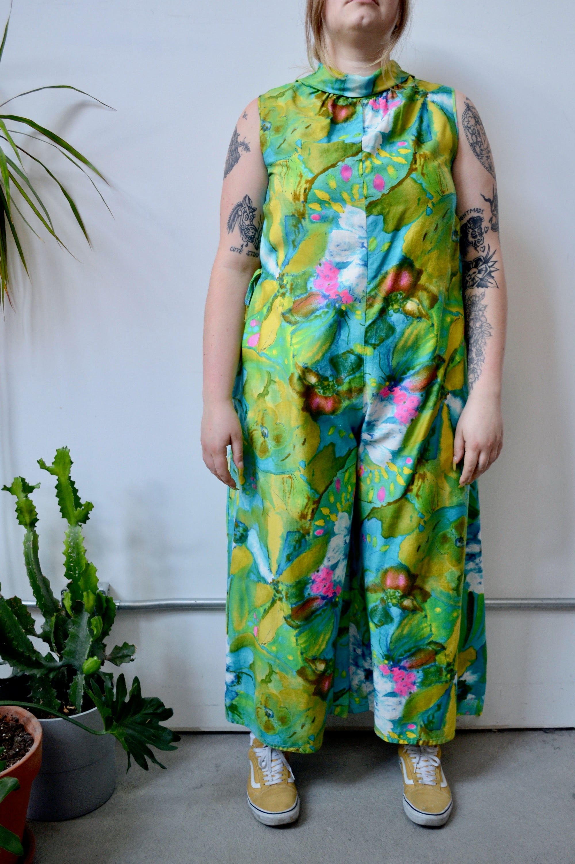 Sixties Abstract Wide Leg Jumpsuit
