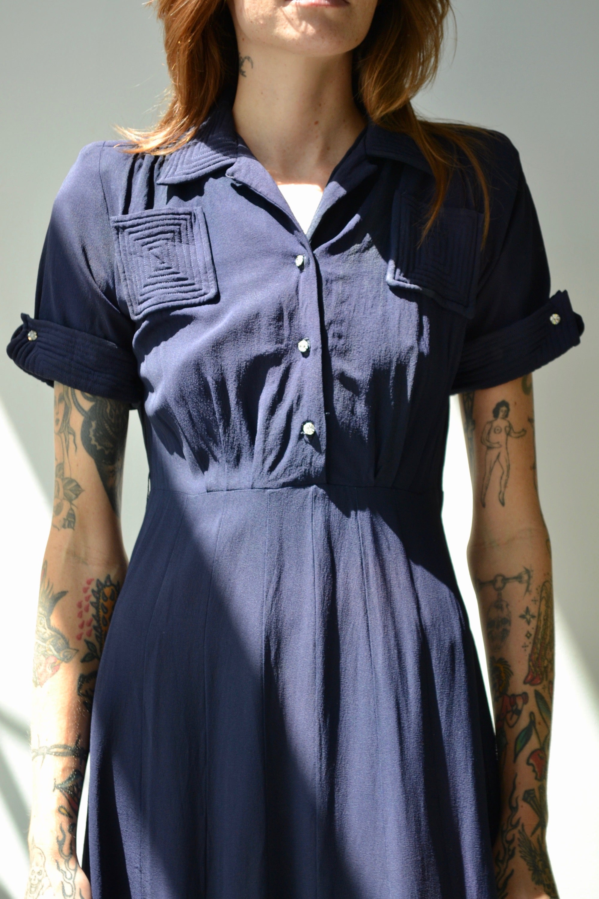 Navy Blue Day Dress