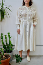 Cream Linen Eighties Dress