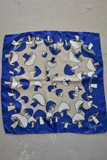 Vintage Shiaparelli Mushroom Print Silk Scarf