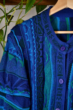 90s Coogi-Esque 3D Knit Cardi