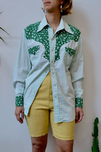 Mint Quilted Western Shirt