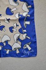 Vintage Shiaparelli Mushroom Print Silk Scarf