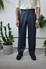 Textured Wool Blend Trousers