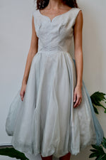 Fifties Icy Grey Party Dress