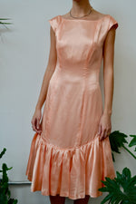 Peach Drop Waist Party Dress