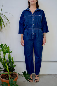 Dark Wash Denim Jumpsuit