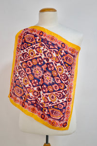 Vintage Patterned Silk Scarf