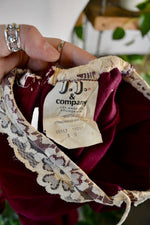 70s Burgundy Velvet Strapless Wiggle Dress