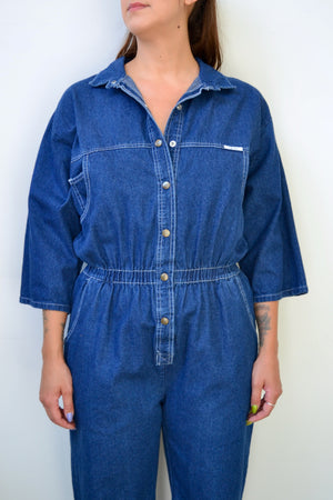 Dark Wash Denim Jumpsuit