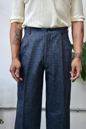 Textured Wool Blend Trousers
