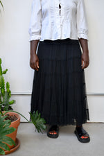 90s Who Is She? Sheer Silk Skirt