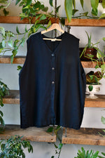 Plus Black Linen Top
