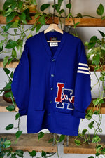 Vintage Navy Blue Wool LA Letterman Cardigan