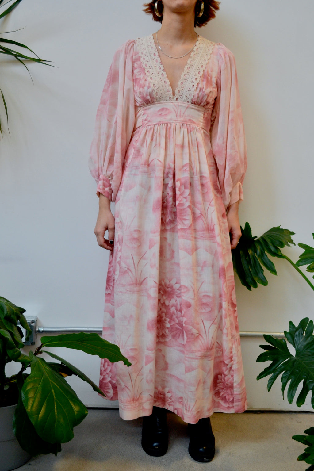 Lacey Pink Floral Gown