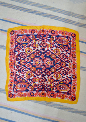 Vintage Patterned Silk Scarf