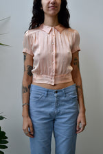 Baby Pink Satin Blouse