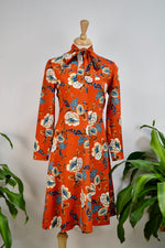 Seventies Orange Floral Frock