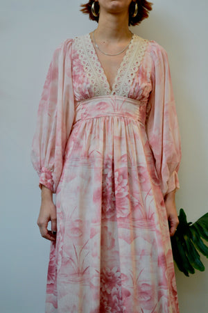 Lacey Pink Floral Gown