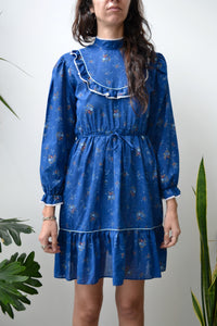 70s Navy Blue Prairie Dress