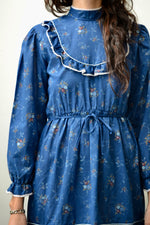 70s Navy Blue Prairie Dress