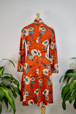 Seventies Orange Floral Frock