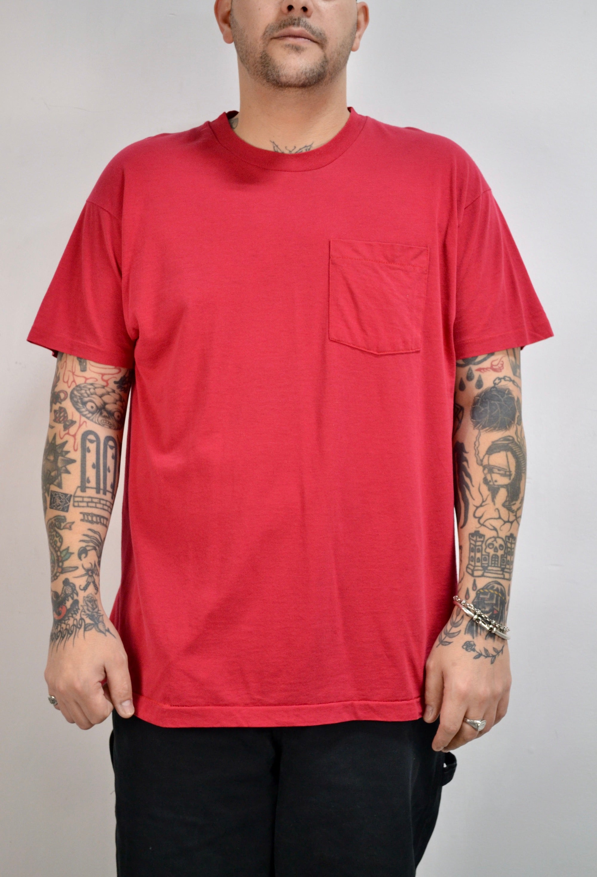 Classic Red Pocket Tee