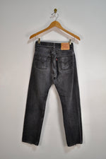 Faded Black Button Fly Levi 501's