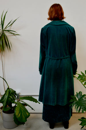 Emerald Velvet Jacket & Skirt Set