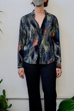 90s Abstract Leaf Blouse