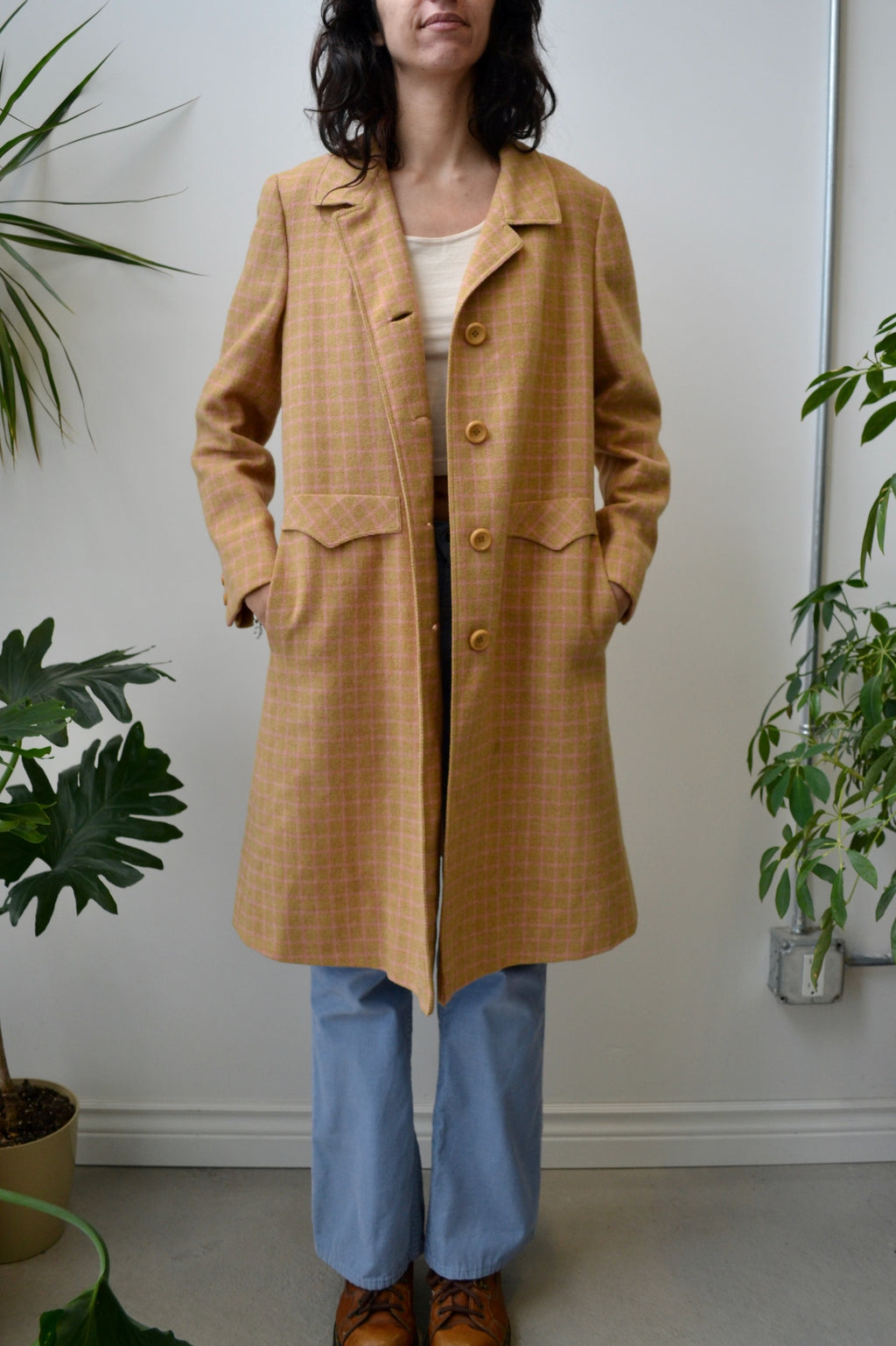 Crestknit Pink Grid Coat