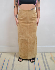 Tan Suede Maxi Skirt