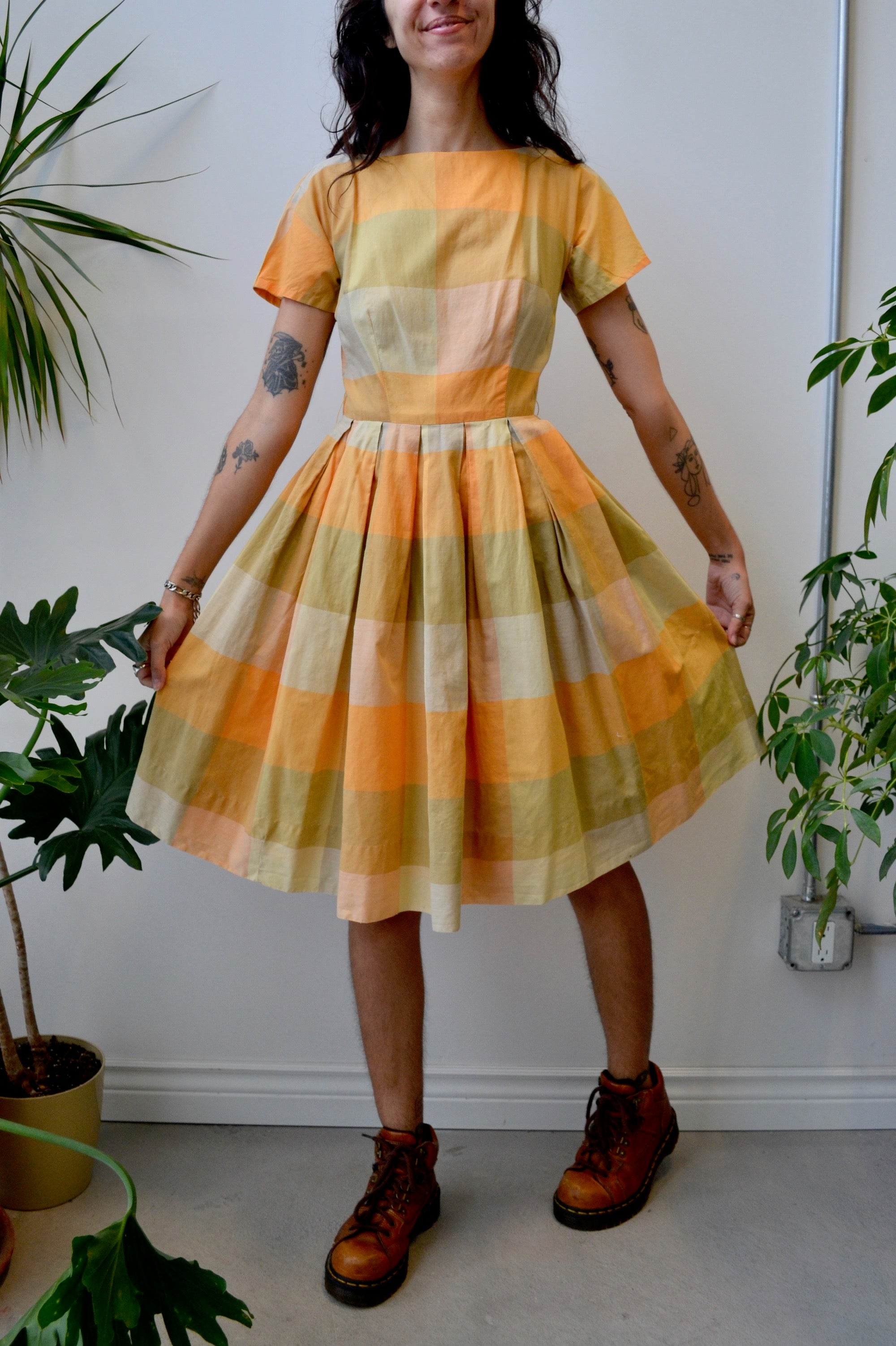 Tangerine & Sage Day Dress