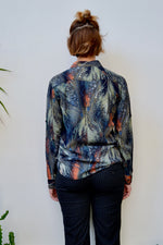 90s Abstract Leaf Blouse