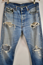 Perfectly Thrashed Button Fly 501's