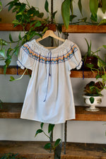 Embroidered Puff Sleeve Peasant Blouse