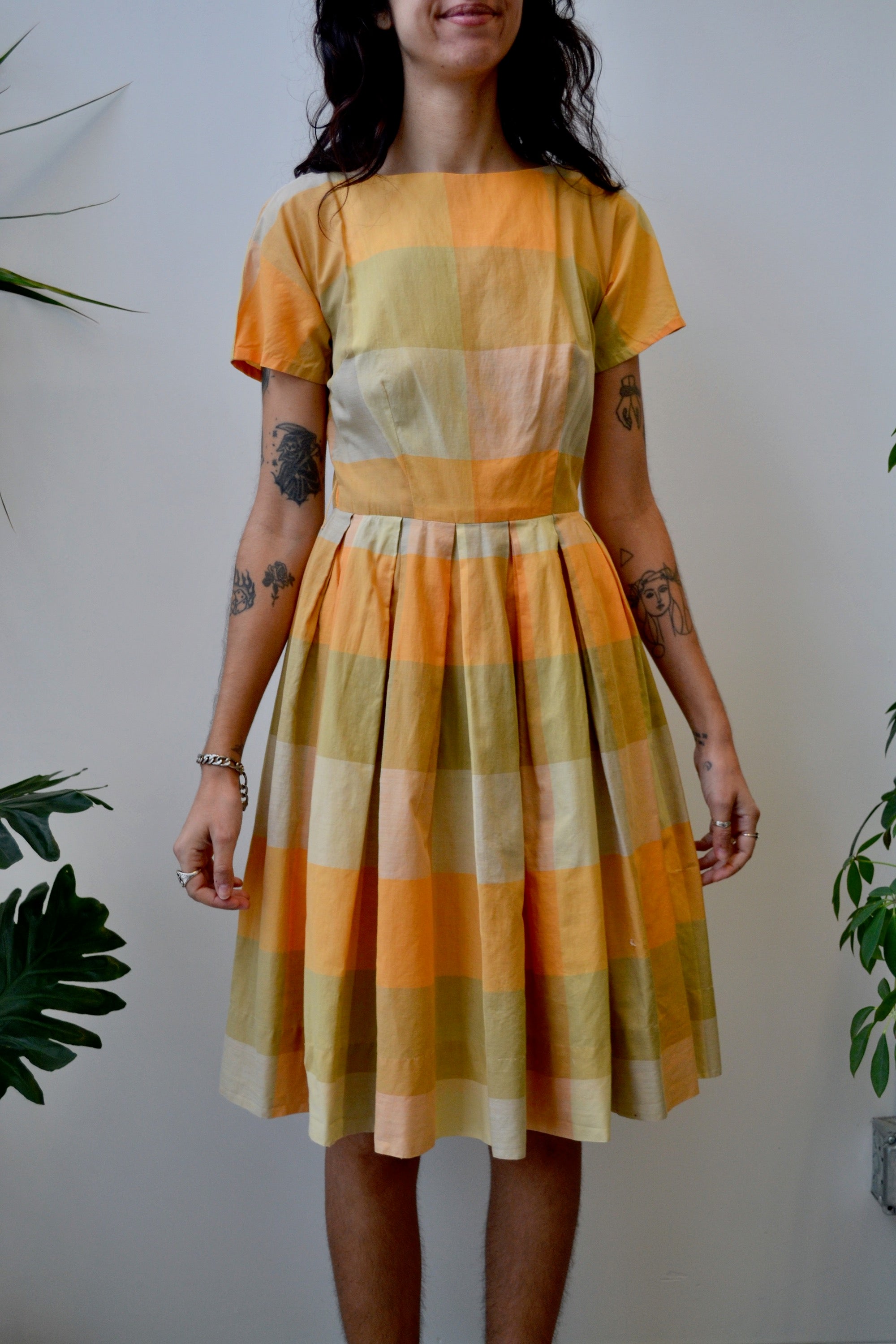 Tangerine & Sage Day Dress