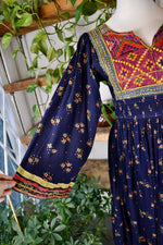 Navy Floral Indian Cotton Dress