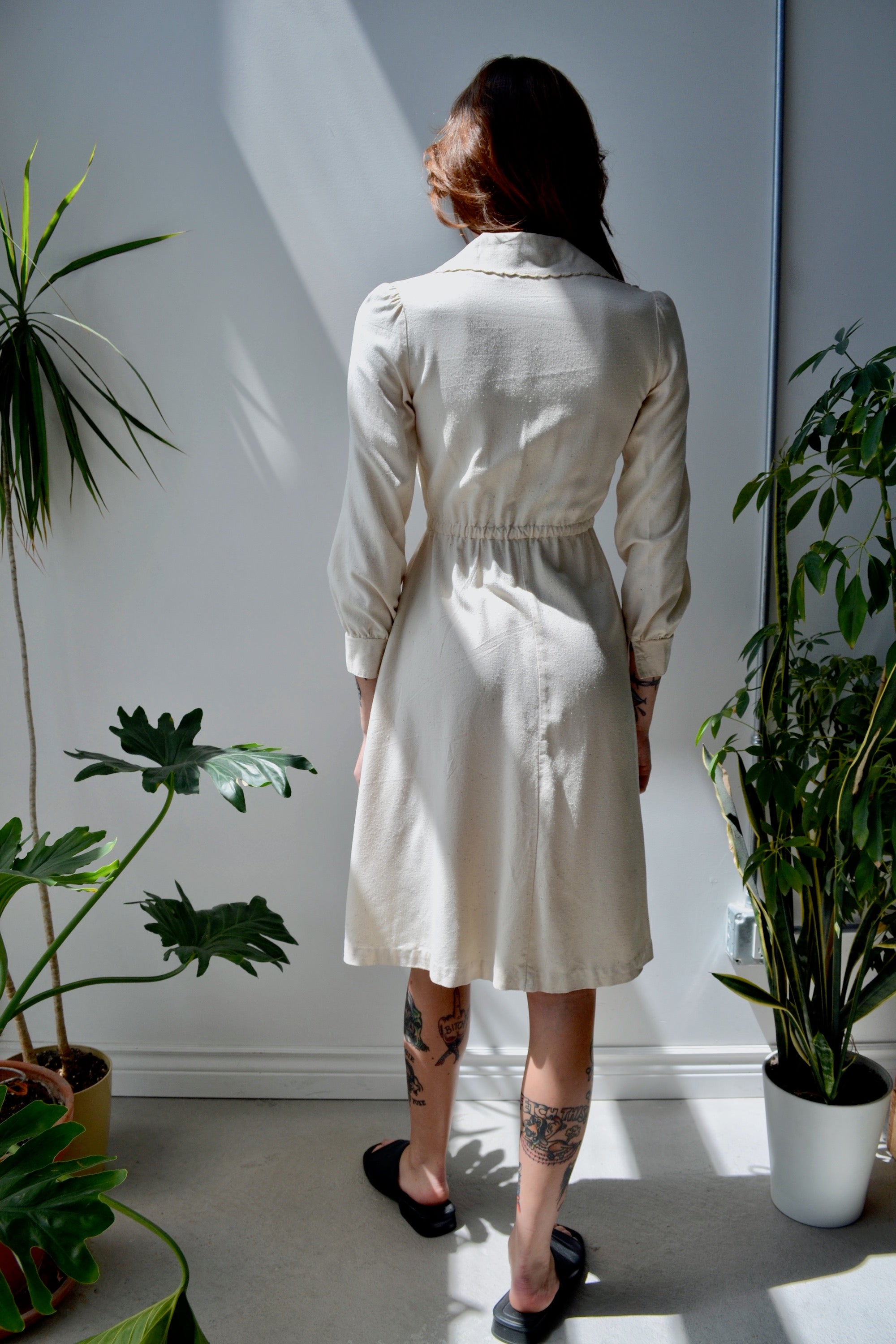 Raw Silk Shirt Dress