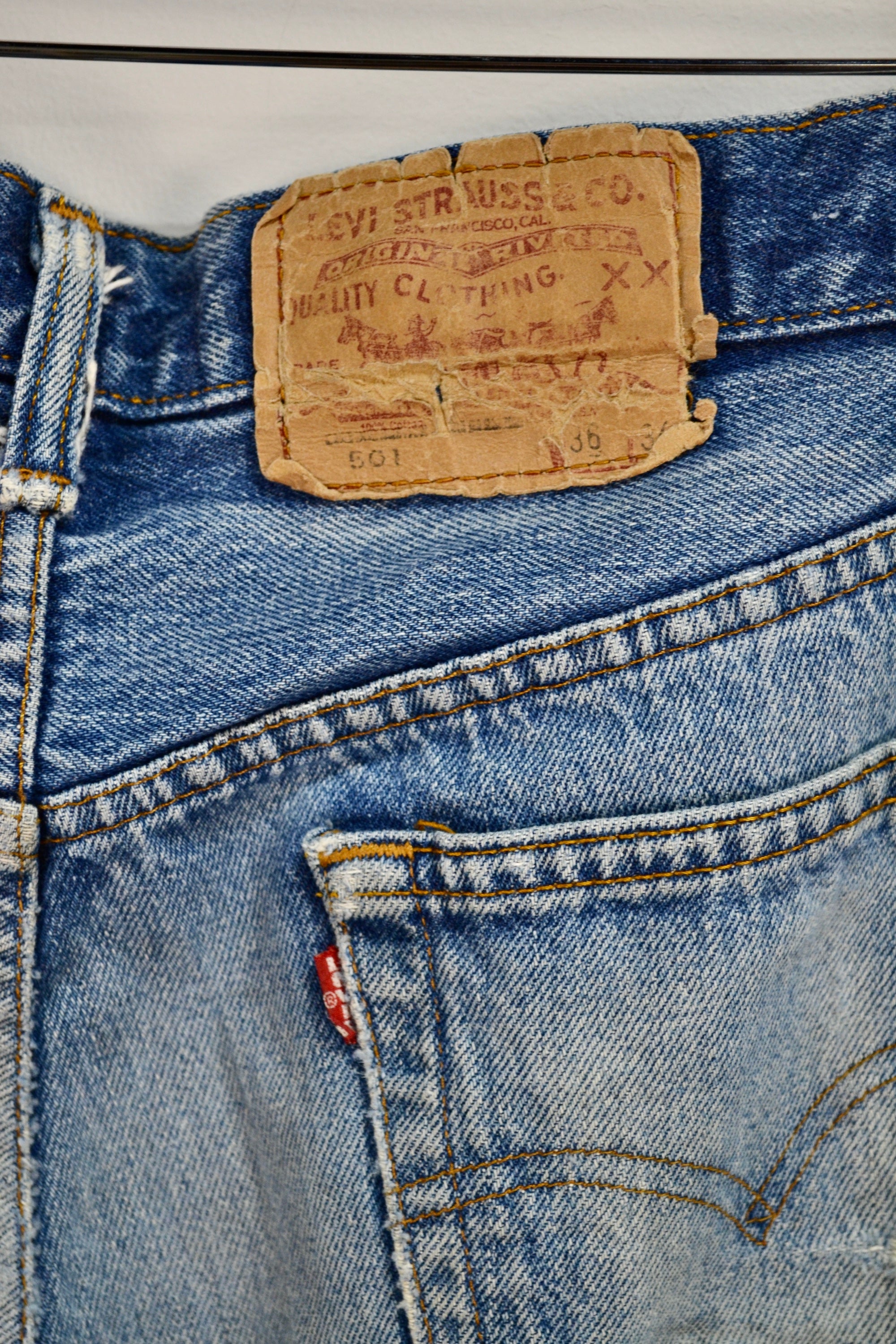 Perfectly Thrashed Button Fly 501's