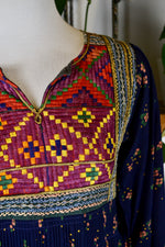 Navy Floral Indian Cotton Dress