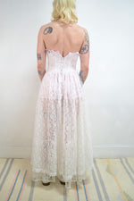 80s Lacey Gunne Sax Gown