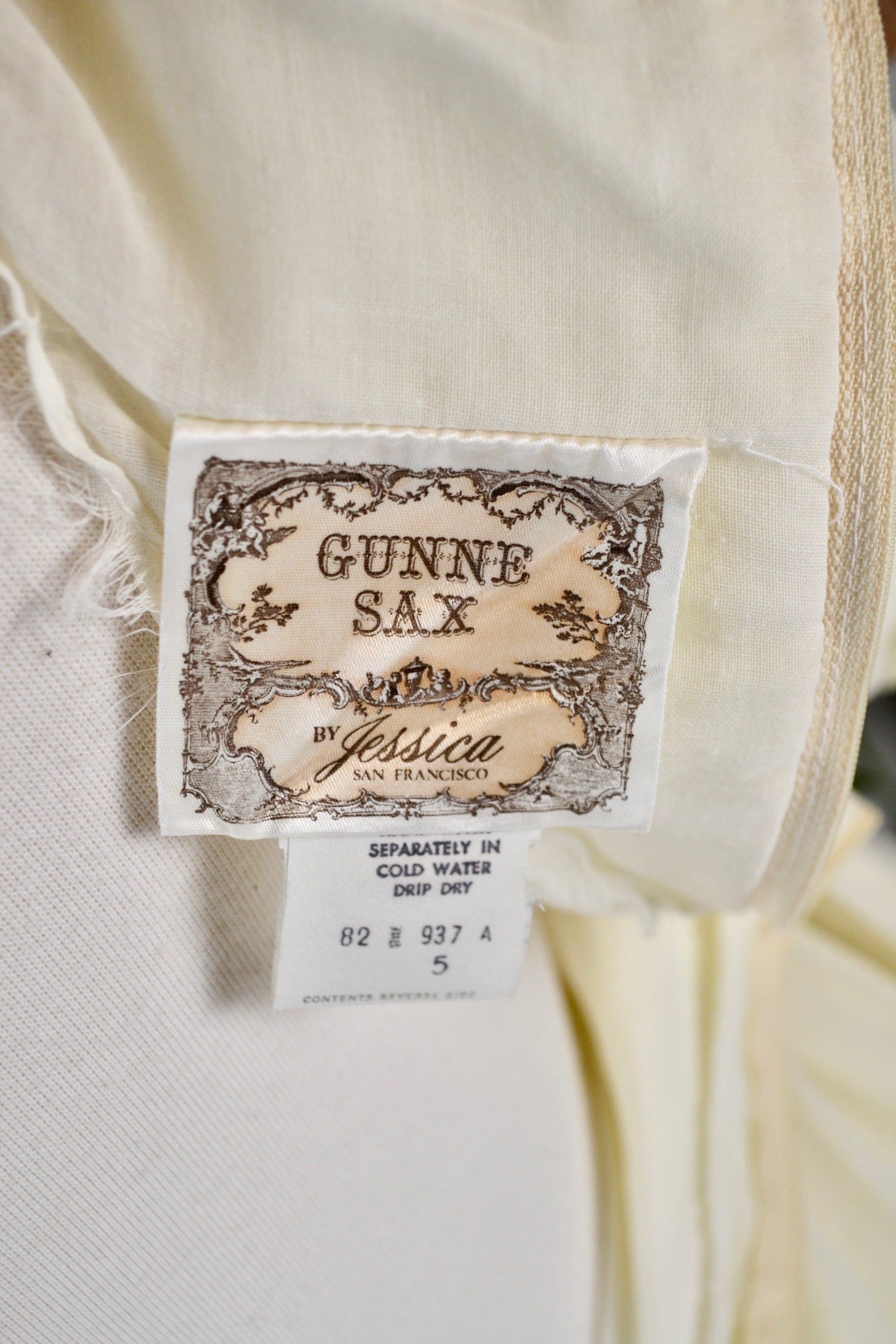 Seventies Cream Gunne Sax Gown